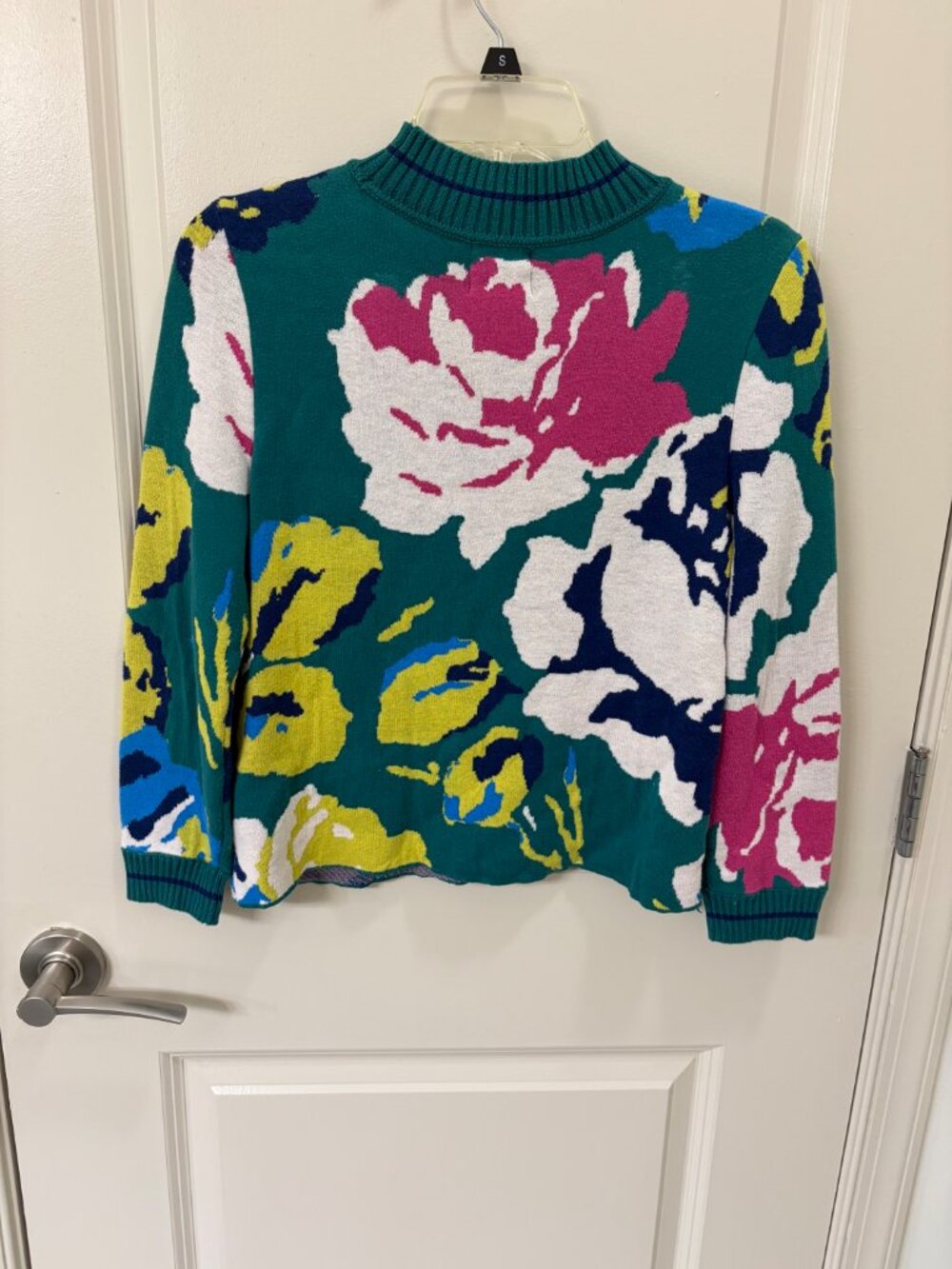 Anthropologie Green Floral Mockneck Sweater - Picture 2 of 5